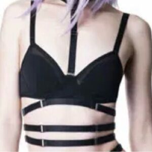 Killstar Tourniquet Black Small Bra